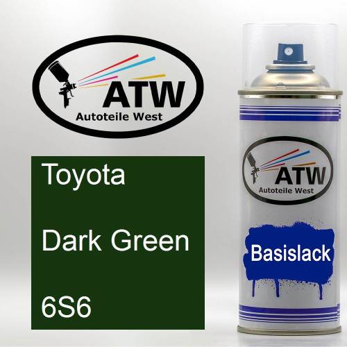Toyota, Dark Green, 6S6: 400ml Sprühdose, von ATW Autoteile West.